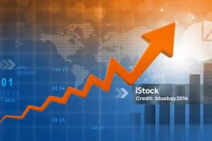 Financial growth chart. 3d illustration